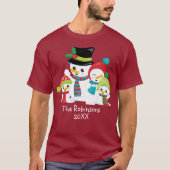 Weihnachts-Snowman-Familie Mama Vater Kinderfamili T-Shirt (Vorderseite)