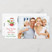 Weihnachts-Snowman-Familienfotokarte Feiertagskarte (Vorne/Hinten)