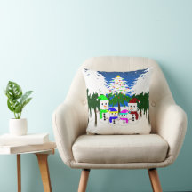 Weihnachts-Snowman-Familienpolster