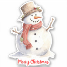 Weihnachts-Snowman-Festive Custom-Cut Vinyl Sticke