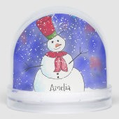 Weihnachts-Snowman-Foto Schneekugeln (Vorderseite)