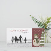Weihnachts-Snowman-Fotokarten Feiertagskarte (Stehend Vorderseite)