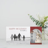 Weihnachts-Snowman-Fotokarten Feiertagskarte (Stehend Vorderseite)