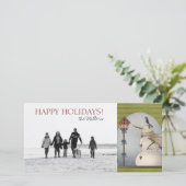 Weihnachts-Snowman-Fotokarten Feiertagskarte (Stehend Vorderseite)