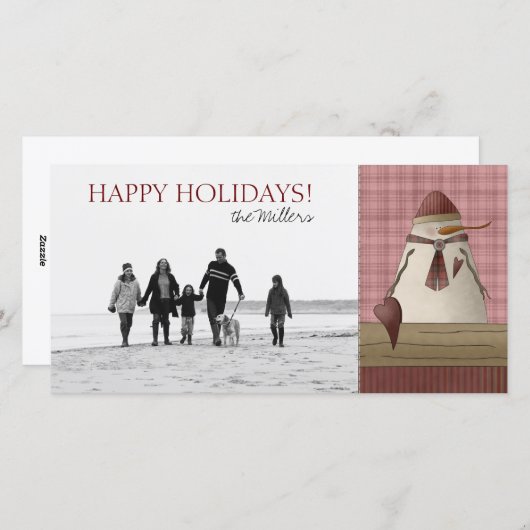 Weihnachts-Snowman-Fotokarten Feiertagskarte (Vorne/Hinten)