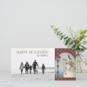 Weihnachts-Snowman-Fotokarten Feiertagskarte (Stehend Vorderseite)