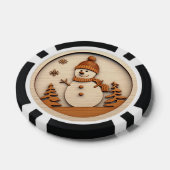 Weihnachts-Snowman fügt Text hinzu Pokerchips (Einzeln)