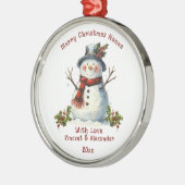 Weihnachts-Snowman-Geschenk für Nanna Ornament Aus Metall (Links)