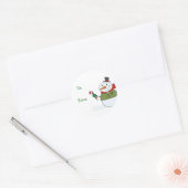 Weihnachts-Snowman-Geschenk-Tags Runder Aufkleber (Umschlag)