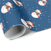 Weihnachts-Snowman-Geschenkpapier Geschenkpapier (Rolleneckpunkt)
