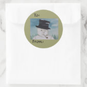 Weihnachts-Snowman-Geschenksticker Runder Aufkleber (Tasche)