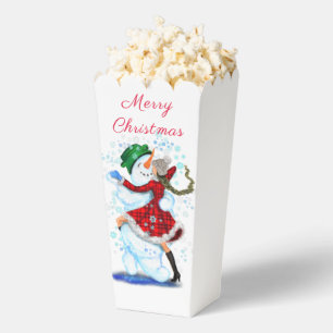 Weihnachts Snowman Girl Dancers Funny Popcorn Box Geschenkschachtel
