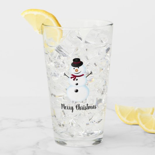 Weihnachts-Snowman-Glass-Cup Glas (Vorderseite Ice)