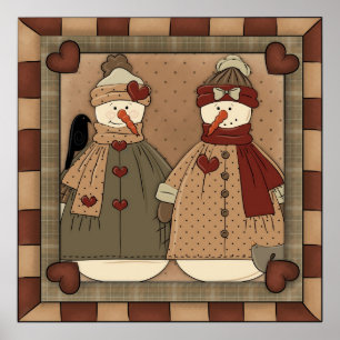 Weihnachts-Snowman-Holiday-Cartoon-Poster Poster