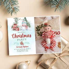 Weihnachts-Snowman-Holiday-Party-Foto Einladung