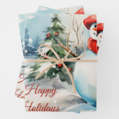 Weihnachts-Snowman-Illustration Geschenkpapier Set (Beispiel)
