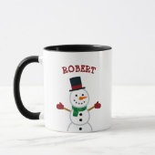 Weihnachts-Snowman-Individuelle Name-Tasse Tasse (Links)