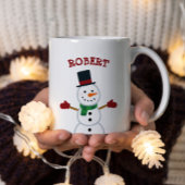 Weihnachts-Snowman-Individuelle Name-Tasse Tasse