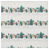 Weihnachts-Snowman-Landschaft Stoff (Muster)