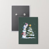 Weihnachts-Snowman Lover Tree Xmas Winter Party Button (Vorderseite/Rückseite)