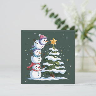 Weihnachts-Snowman Lover Tree Xmas Winter Party Feiertagskarte