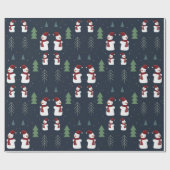 Weihnachts-Snowman Matte Wrapping Paper Geschenkpapier (Flach)