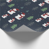 Weihnachts-Snowman Matte Wrapping Paper Geschenkpapier (Ecke)