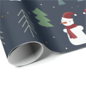 Weihnachts-Snowman Matte Wrapping Paper Geschenkpapier (Rolleneckpunkt)