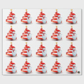 Weihnachts-Snowman Matte Wrapping Paper Geschenkpapier (Flach)