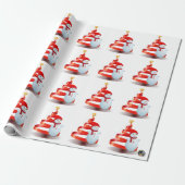 Weihnachts-Snowman Matte Wrapping Paper Geschenkpapier (Ungerollt)