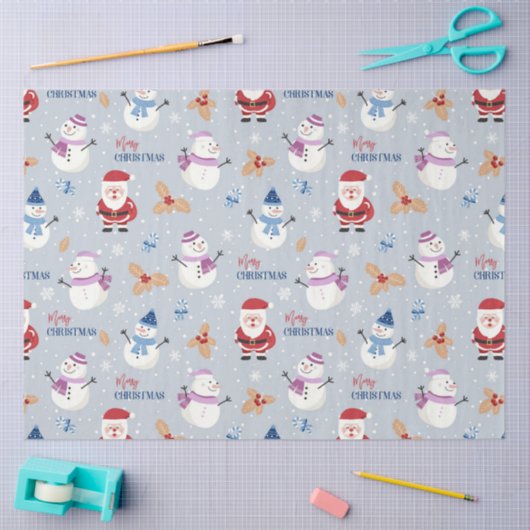 Weihnachts-Snowman-Muster Design 5 Seidenpapier (Basteln)