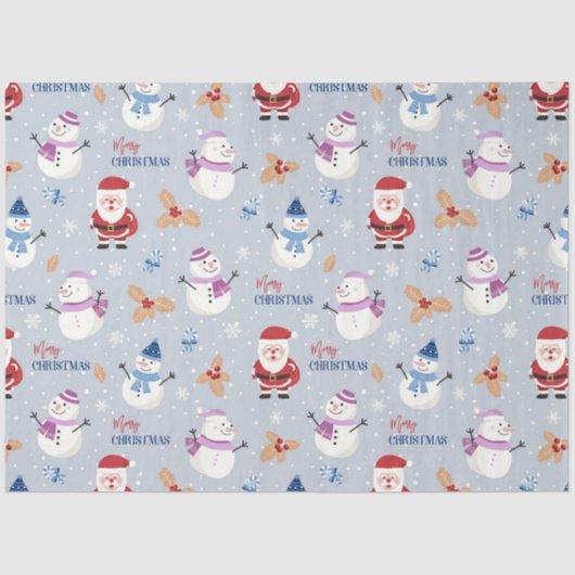 Weihnachts-Snowman-Muster Design 5 Seidenpapier (Vorderseite)