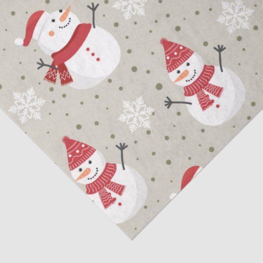 Weihnachts-Snowman-Muster Design 6 Seidenpapier (Ausschnitt)