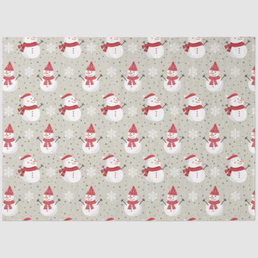 Weihnachts-Snowman-Muster Design 6 Seidenpapier (Vorderseite)