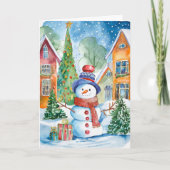 Weihnachts-Snowman-Newsletter-Grußkarte Karte (Vorderseite)