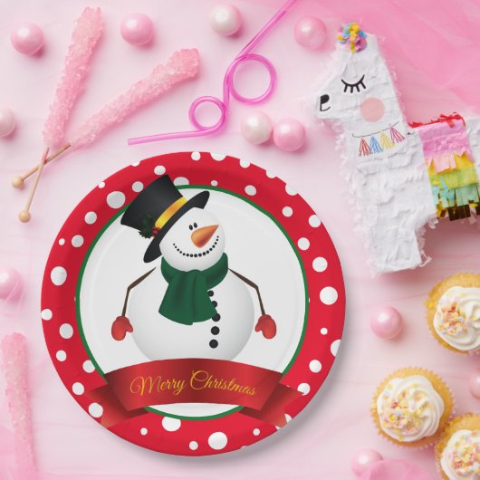 Weihnachts-Snowman-Paper-Teller Pappteller (Party)