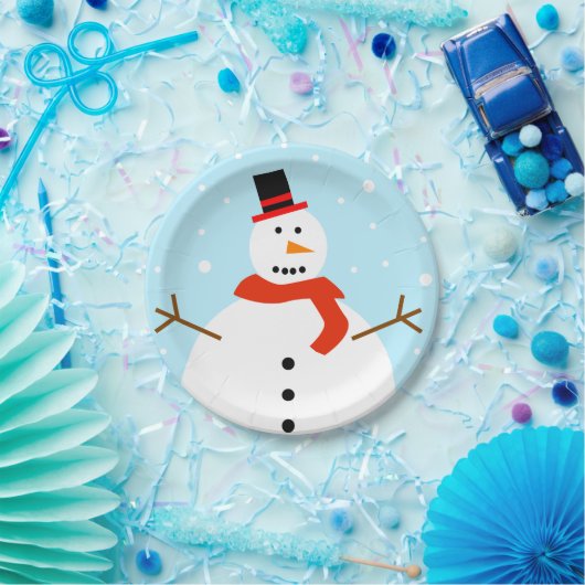 Weihnachts-Snowman-Paper-Teller Pappteller (Party)