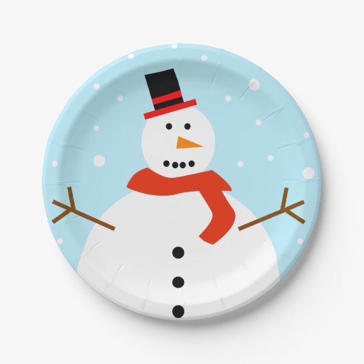 Weihnachts-Snowman-Paper-Teller Pappteller (Vorderseite)