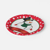 Weihnachts-Snowman-Paper-Teller Pappteller (Schrägansicht)