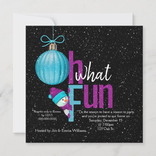 Weihnachts-Snowman-Party Einladung (Vorderseite)