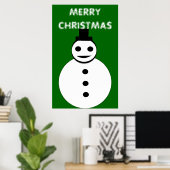 Weihnachts-Snowman-Poster lächeln Poster (Heimbüro)