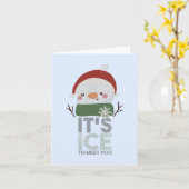 Weihnachts-Snowman-Pun: Es ist Eis, dich zu treffe Karte (Gelbe Blume)
