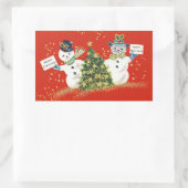 Weihnachts-Snowman Rectangle Stickers (Tasche)
