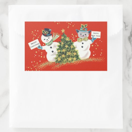 Weihnachts-Snowman Rectangle Stickers (Tasche)