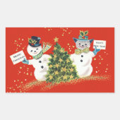 Weihnachts-Snowman Rectangle Stickers (Vorderseite)