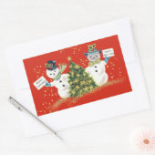 Weihnachts-Snowman Rectangle Stickers (Umschlag)