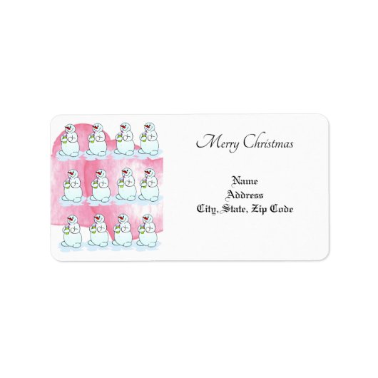 Weihnachts-Snowman-Rückgabe/ Versandadresse-Etiket Adressaufkleber (Vorne)