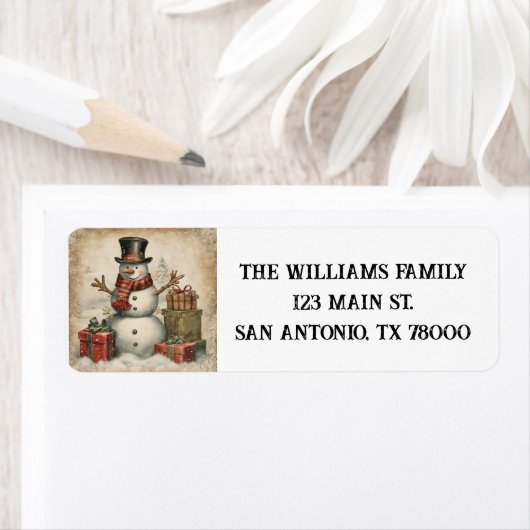 Weihnachts-Snowman-Rücksendeadresse (Insitu)