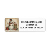 Weihnachts-Snowman-Rücksendeadresse (Vorne)