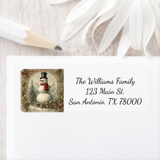 Weihnachts-Snowman-Rücksendeadresse (Insitu)